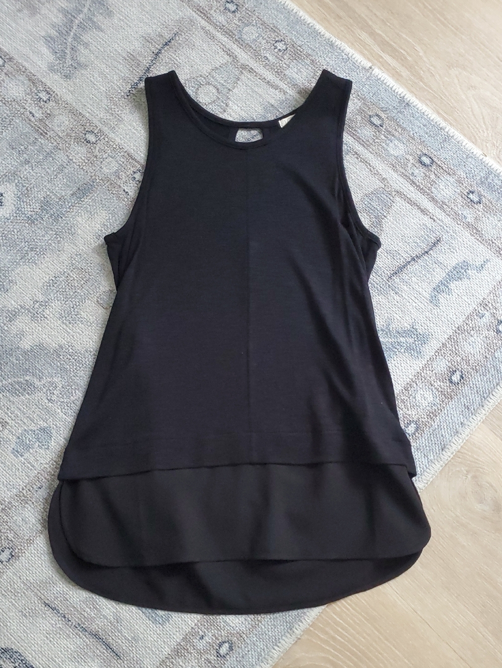 J. Crew Woman's Black Layered Tunic Tank Shirt Sz00